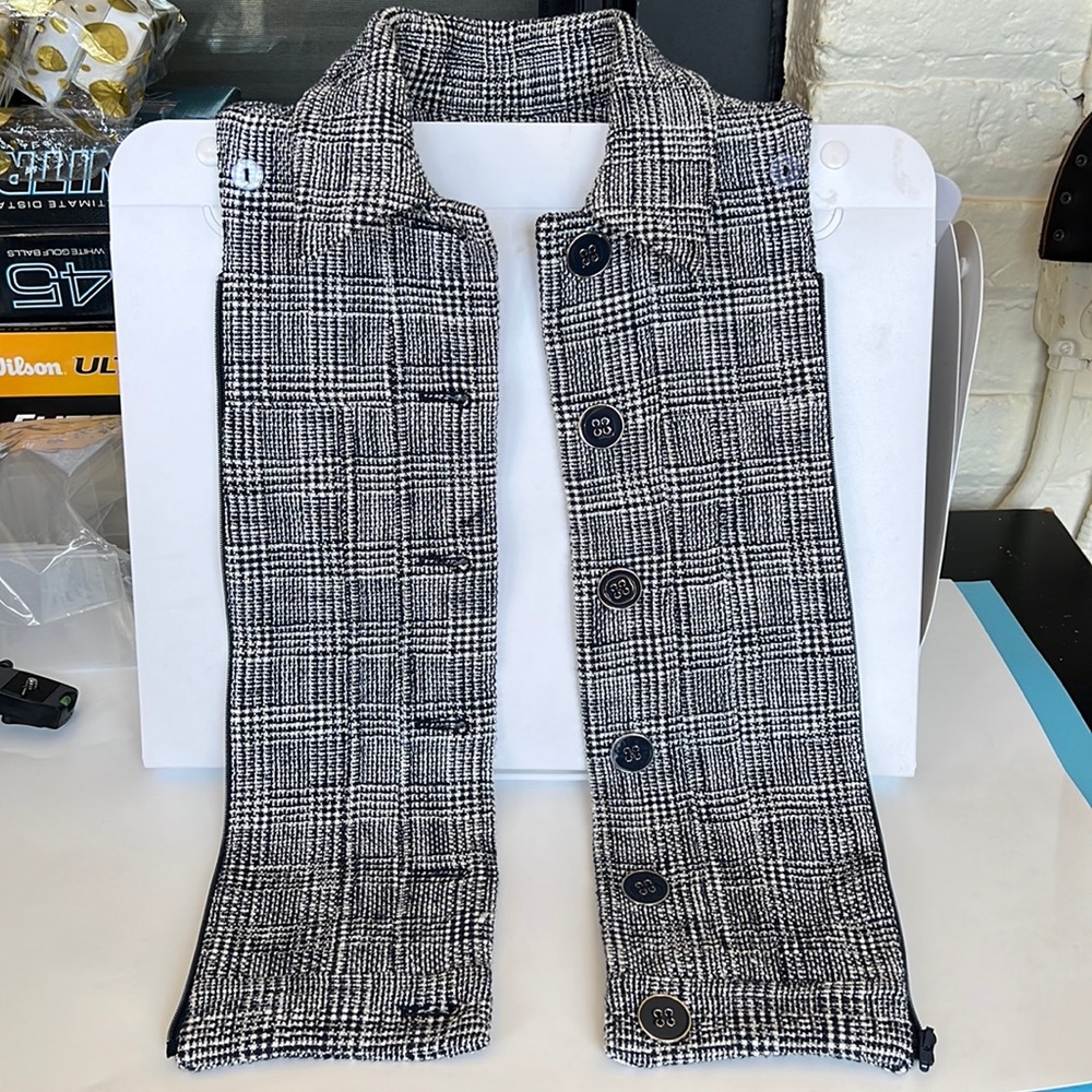 Veronica Beard Navy Glenplaid Dickey